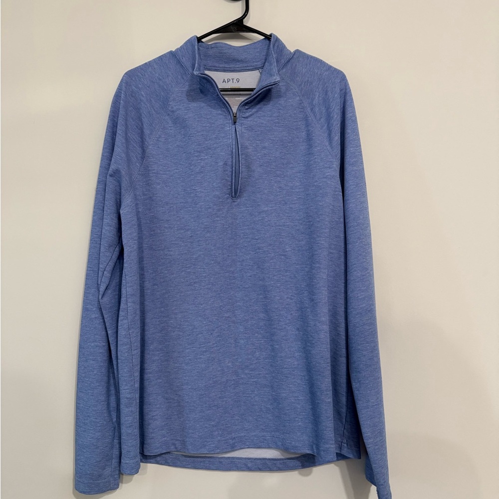 Apt. 9 Light Blue Heathered Zip-Up Pullover